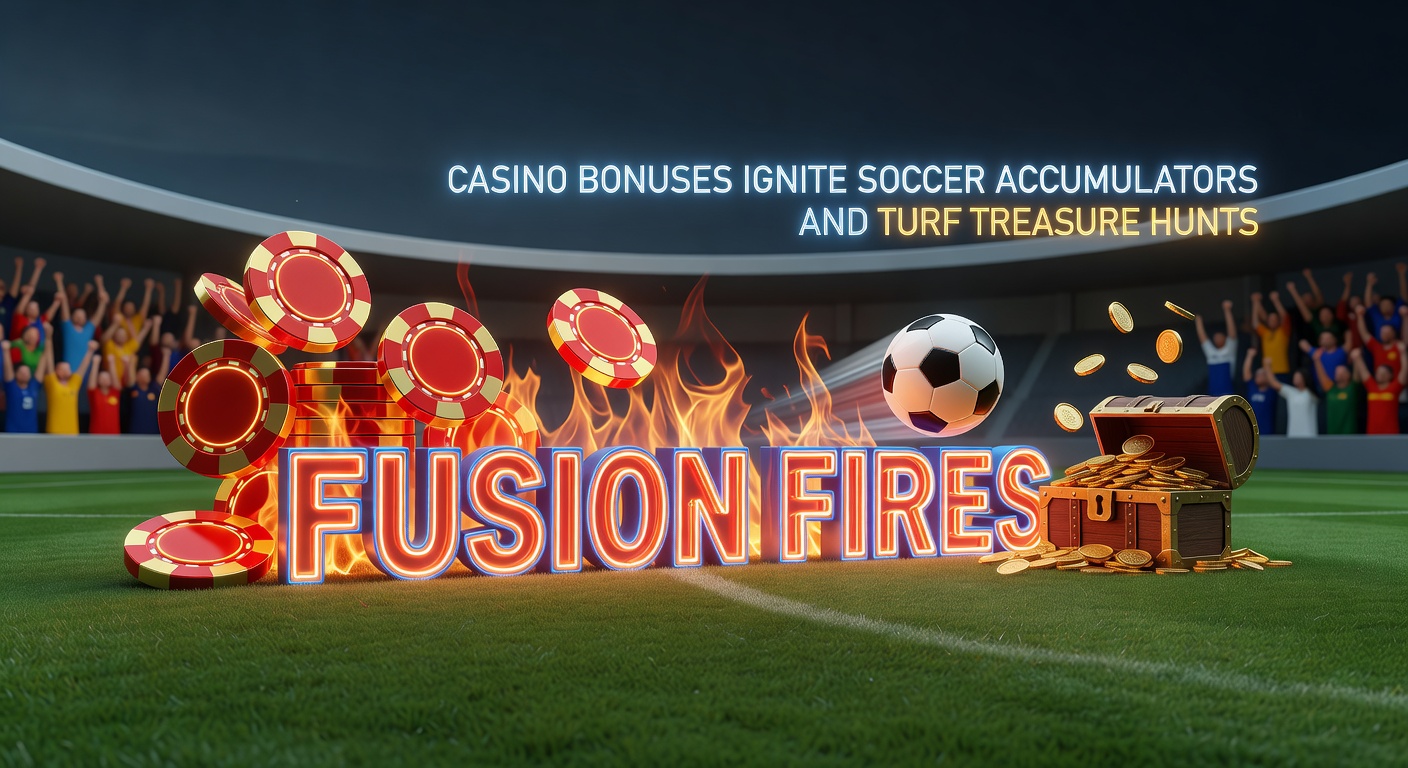 Vibrant graphic of soccer players and racehorses intertwined with casino chips and bonus flames, symbolizing the fusion of betting strategies