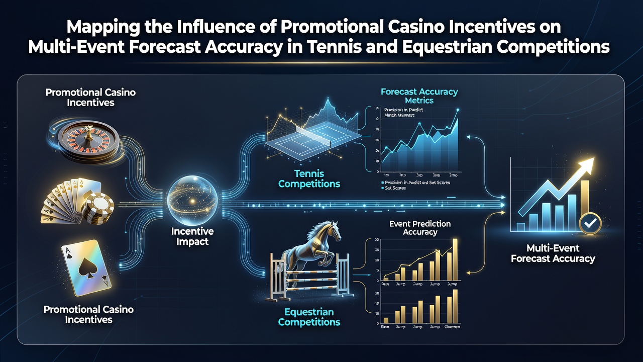 Data visualization showing promotional incentives overlaid on tennis and equestrian betting forecast models