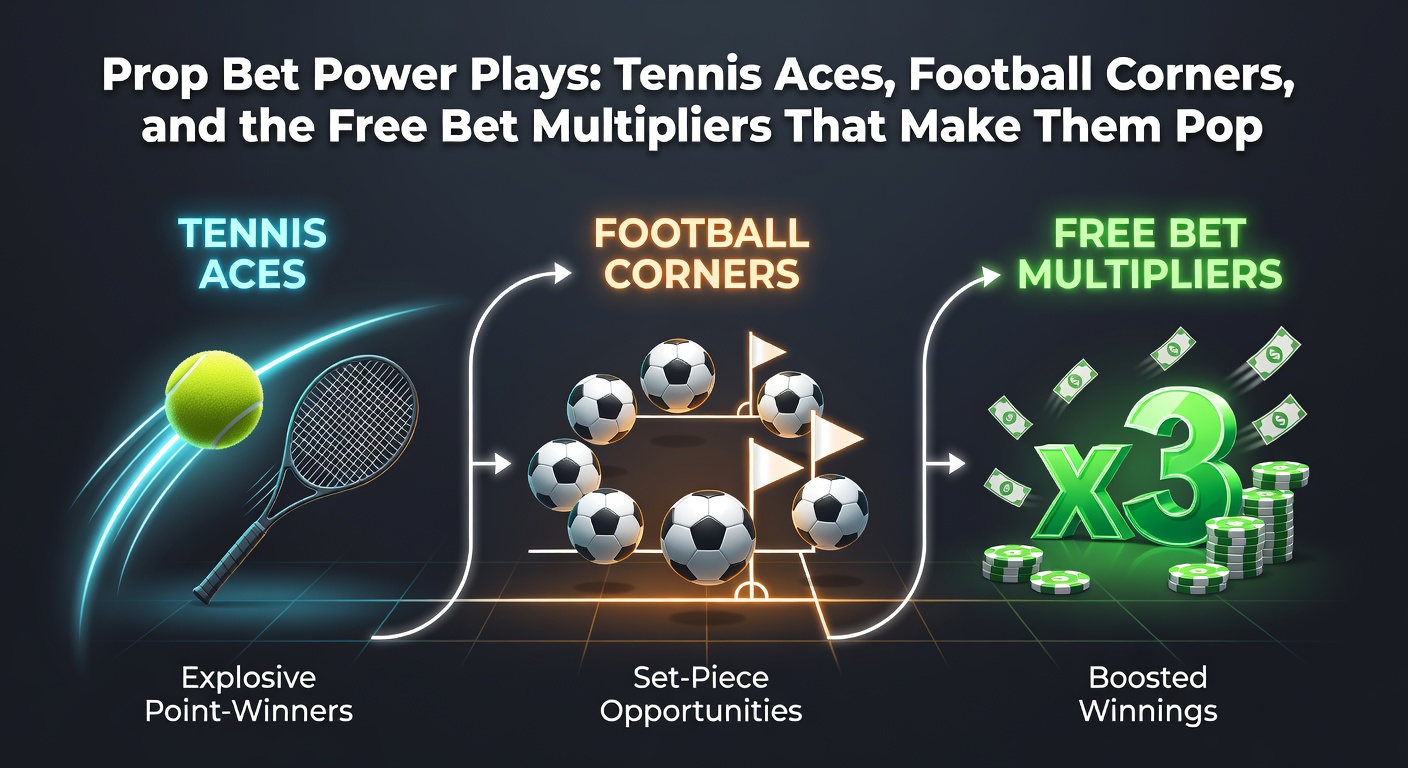 Soccer players crowding the corner flag during an intense Premier League match, overlaid with tennis serve graphics to symbolize prop bet crossovers